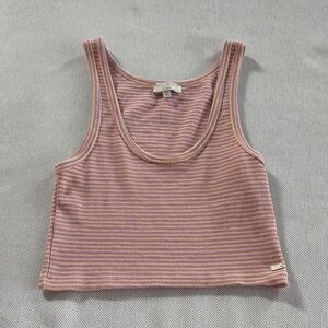 Pull&Bear Striped Pink & Yellow Tank Top